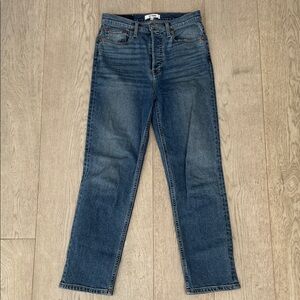 Re/Done 70s Stovepipe High Rise Blue Jeans